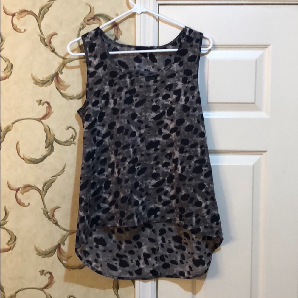 Leopard Print High Low Blouse